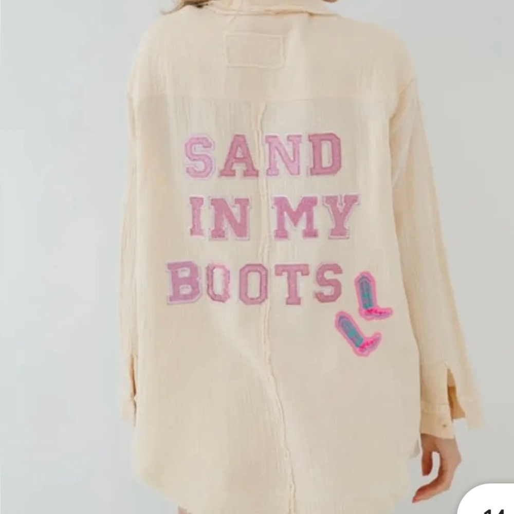 Judith March Cream Shirt with Gold Accents